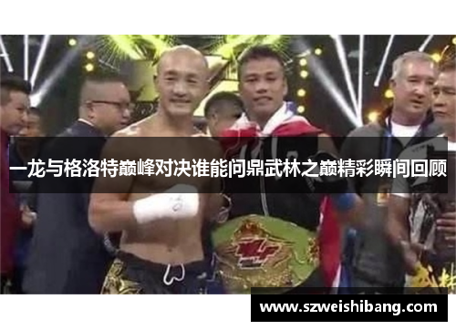 一龙与格洛特巅峰对决谁能问鼎武林之巅精彩瞬间回顾